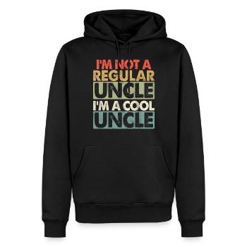 Meilleur oncle fier oncle citation humour - Sweat à capuche Premium bio Homme - noir - Devant - Nico (187cm)