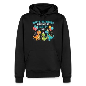 Décorations de fête de dinosaures - Sweat à capuche Premium bio Homme - noir - Devant - Nico (187cm)