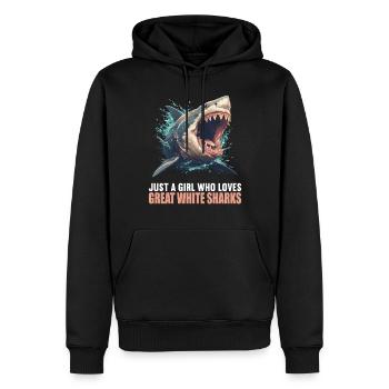 Grands requins blancs Grand requin blanc - Sweat à capuche Premium bio Homme - noir - Devant - Nico (187cm)