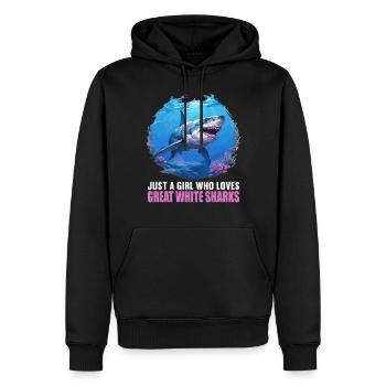 Grands requins blancs Grand requin blanc - Sweat à capuche Premium bio Homme - noir - Devant - Nico (187cm)