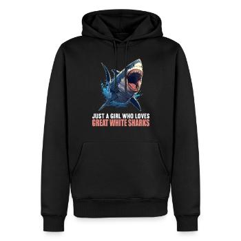 Grands requins blancs Grand requin blanc - Sweat à capuche Premium bio Homme - noir - Devant - Nico (187cm)