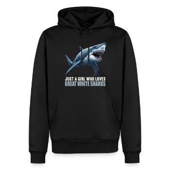 Grands requins blancs Grand requin blanc - Sweat à capuche Premium bio Homme - noir - Devant - Nico (187cm)