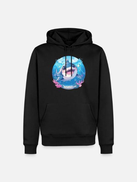 Haie Hai - Männer Premium Bio Hoodie - Schwarz
