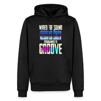 Synthesizer Synth Kick Drum Wired For Sound - Men’s Premium Organic Hoodie - black - Front - Nico (187cm)