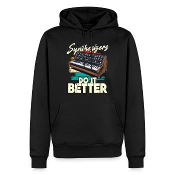 Synthesizer Synthesizers Do It Better - Men’s Premium Organic Hoodie - black - Front - Nico (187cm)