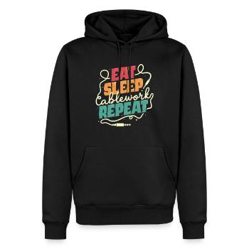 Audiovisual Technician Eat Sleep Cablework - Men’s Premium Organic Hoodie - black - Front - Nico (187cm)