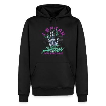 Computerlinguist Fluent Python And Sarcasm - Männer Premium Bio Hoodie - Schwarz - Vorne - Nico (187cm)