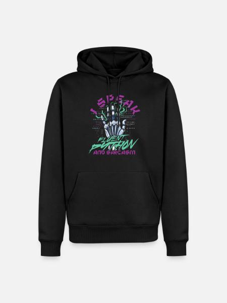 Computerlinguist Fluent Python And Sarcasm - Männer Premium Bio Hoodie - Schwarz