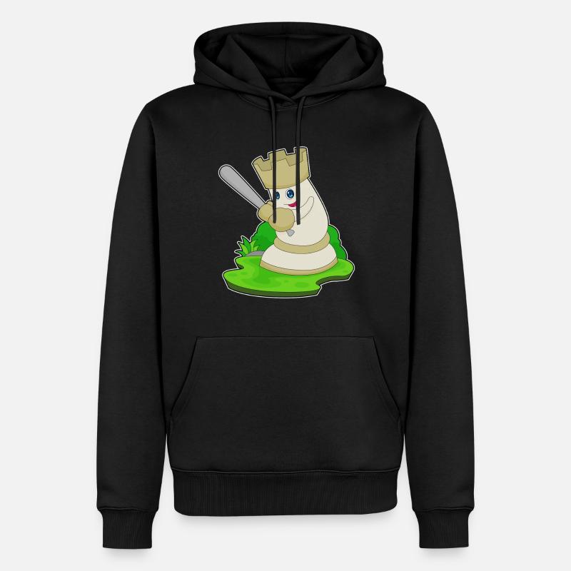 Pièce d’échecs Tour Échecs - Sweat à capuche Premium bio Homme - noir