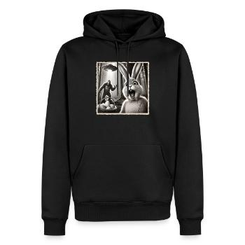 Easter, Funny Easter Bunny, Bunny Selfie Easter Party - Men’s Premium Organic Hoodie - black - Front - Nico (187cm)