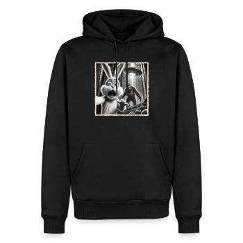 Easter, Funny Easter Bunny, Bunny Selfie Easter Party - Men’s Premium Organic Hoodie - black - Front - Nico (187cm)