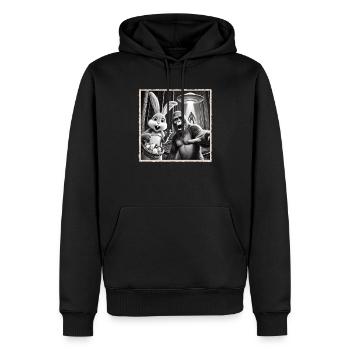 Easter, Funny Easter Bunny, Bunny Selfie Easter Party - Men’s Premium Organic Hoodie - black - Front - Nico (187cm)