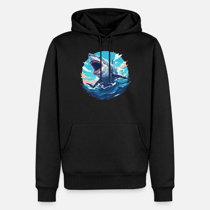 Requins Requin - Sweat à capuche Premium bio Homme - noir