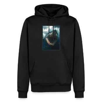 Haie Hai - Männer Premium Bio Hoodie - Schwarz - Vorne - Nico (187cm)