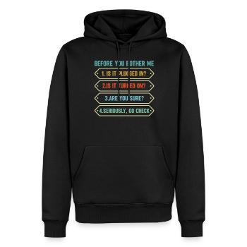 Programmeur, Codage informatique, Développeur de logiciels - Sweat à capuche Premium bio Homme - noir - Devant - Nico (187cm)