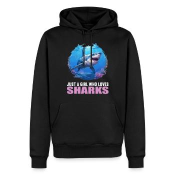 Requins Requin - Sweat à capuche Premium bio Homme - noir - Devant - Nico (187cm)