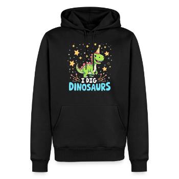 Décorations de fête de dinosaures - Sweat à capuche Premium bio Homme - noir - Devant - Nico (187cm)