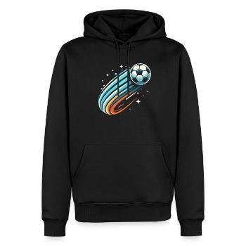 football, joueur de football, joueur de football garçon - Sweat à capuche Premium bio Homme - noir - Devant - Nico (187cm)