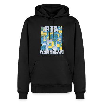 Concessionnaire PTA Envious - Sweat à capuche Premium bio Homme - noir - Devant - Nico (187cm)