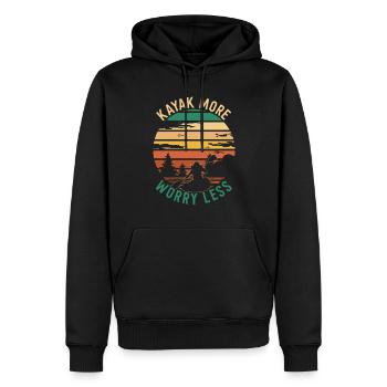 Kayak More - Men’s Premium Organic Hoodie - black - Front - Nico (187cm)