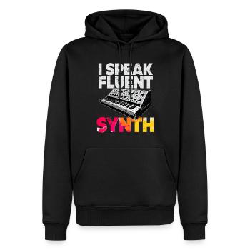 Synthesizer I Speak Fluent Synth - Männer Premium Bio Hoodie - Schwarz - Vorne - Nico (187cm)