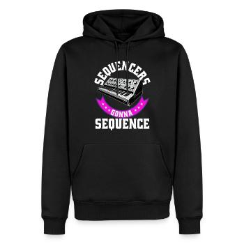 Synthesizer Synth Sequencers going to Sequence - Men’s Premium Organic Hoodie - black - Front - Nico (187cm)