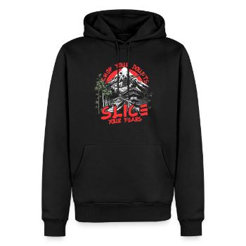 Kendo Chop Your Doubts Slice Your Fears - Männer Premium Bio Hoodie - Schwarz - Vorne - Nico (187cm)