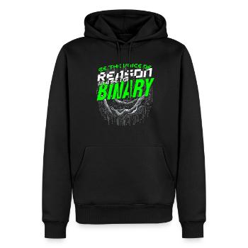 Computational Linguist Voice Of Reason Of Binary - Men’s Premium Organic Hoodie - black - Front - Nico (187cm)