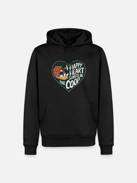 Poulets Poulets - Sweat à capuche Premium bio Homme - noir