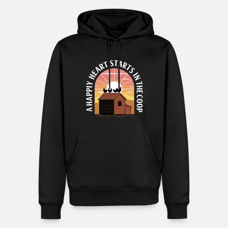 Poulets Poulets - Sweat à capuche Premium bio Homme - noir