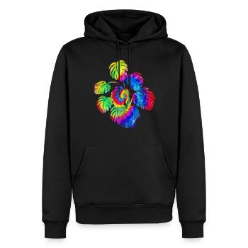 Amateur de plantes jardinage Tie Dye - Sweat à capuche Premium bio Homme - noir - Devant - Nico (187cm)