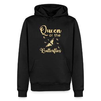 Machaon tigré Reine des papillons - Sweat à capuche Premium bio Homme - noir - Devant - Nico (187cm)