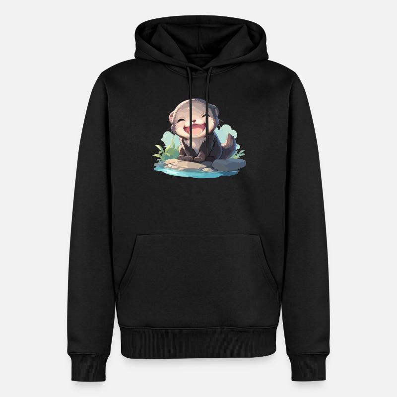 Vison Vison - Sweat à capuche Premium bio Homme - noir