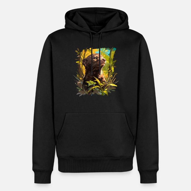 Vison Vison - Sweat à capuche Premium bio Homme - noir