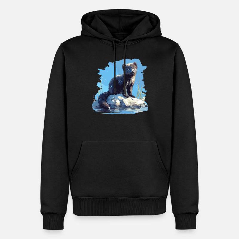 Vison Vison - Sweat à capuche Premium bio Homme - noir