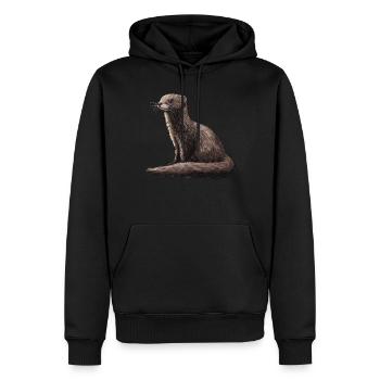 Nerze Nerz - Männer Premium Bio Hoodie - Schwarz - Vorne - Nico (187cm)