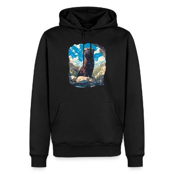 Nerze Nerz - Männer Premium Bio Hoodie - Schwarz - Vorne - Nico (187cm)