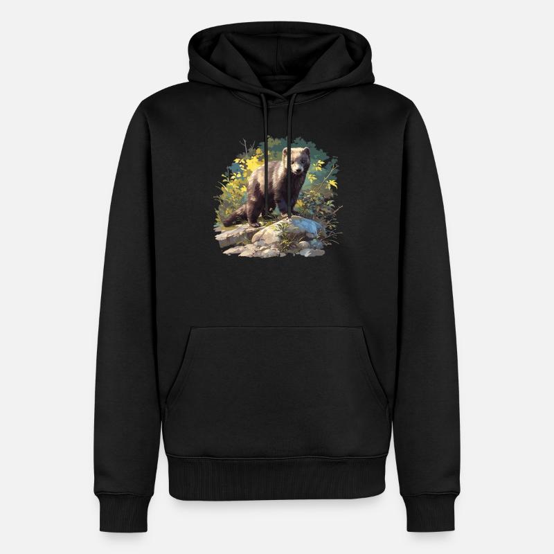 Vison Vison - Sweat à capuche Premium bio Homme - noir