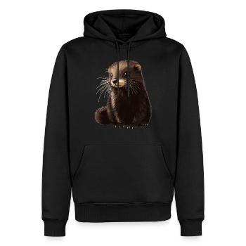 Nerze Nerz - Männer Premium Bio Hoodie - Schwarz - Vorne - Nico (187cm)