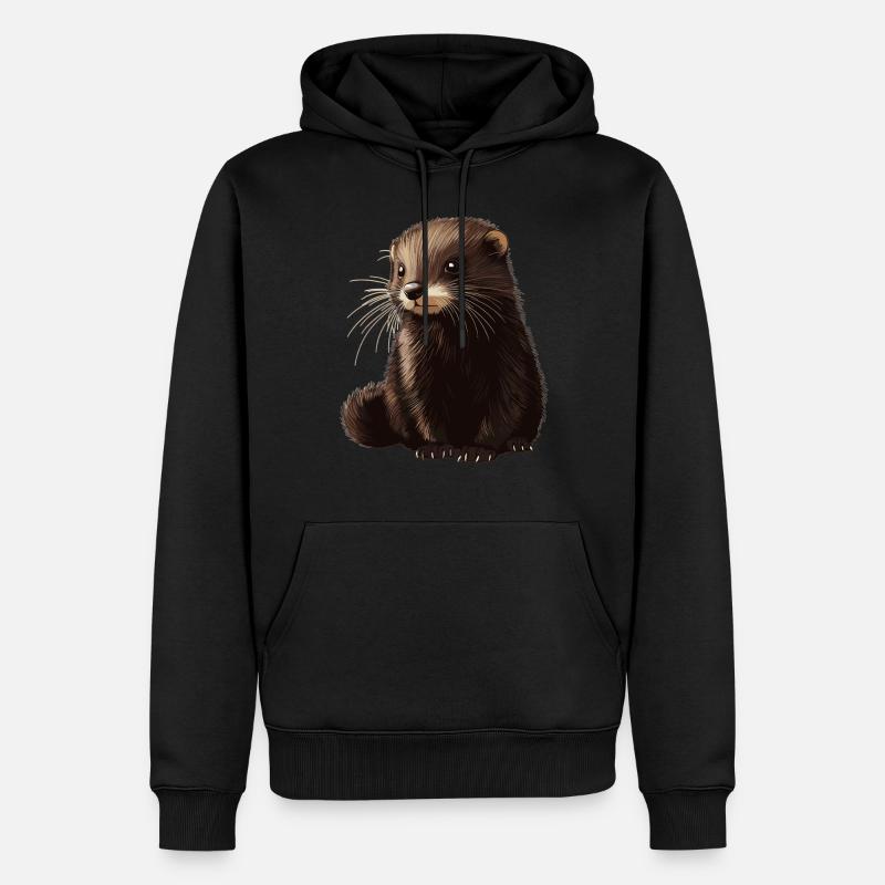 Vison Vison - Sweat à capuche Premium bio Homme - noir