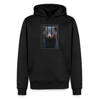 Nerze Nerz - Männer Premium Bio Hoodie - Schwarz - Vorne - Nico (187cm)
