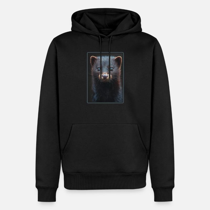 Vison Vison - Sweat à capuche Premium bio Homme - noir