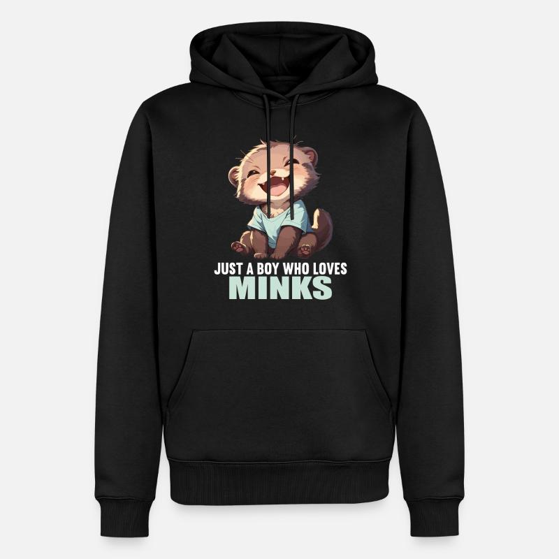 Vison Vison - Sweat à capuche Premium bio Homme - noir