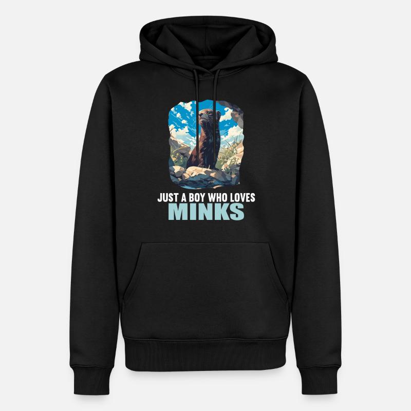 Vison Vison - Sweat à capuche Premium bio Homme - noir