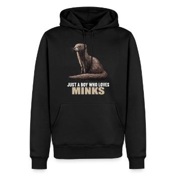 Nerze Nerz - Männer Premium Bio Hoodie - Schwarz - Vorne - Nico (187cm)