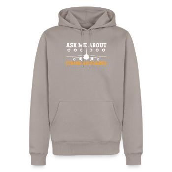 Aircraft mechanic - Men’s Premium Organic Hoodie - taupe - Front - Nico (187cm)