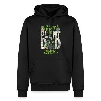 Amoureux des plantes Jardinage Papa Meilleur - Sweat à capuche Premium bio Homme - noir - Devant - Nico (187cm)