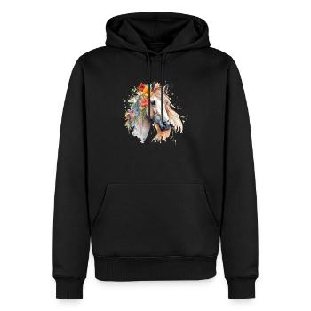 Ich Liebe Meinen Percheron An Die Scheune Und - Männer Premium Bio Hoodie - Schwarz - Vorne - Nico (187cm)