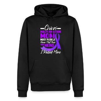 Chiari Malformation Mom Lila Schleife ACM - Männer Premium Bio Hoodie - Schwarz - Vorne - Nico (187cm)