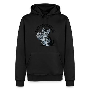 Rage Consumes Me Cat - Männer Premium Bio Hoodie - Schwarz - Vorne - Nico (187cm)